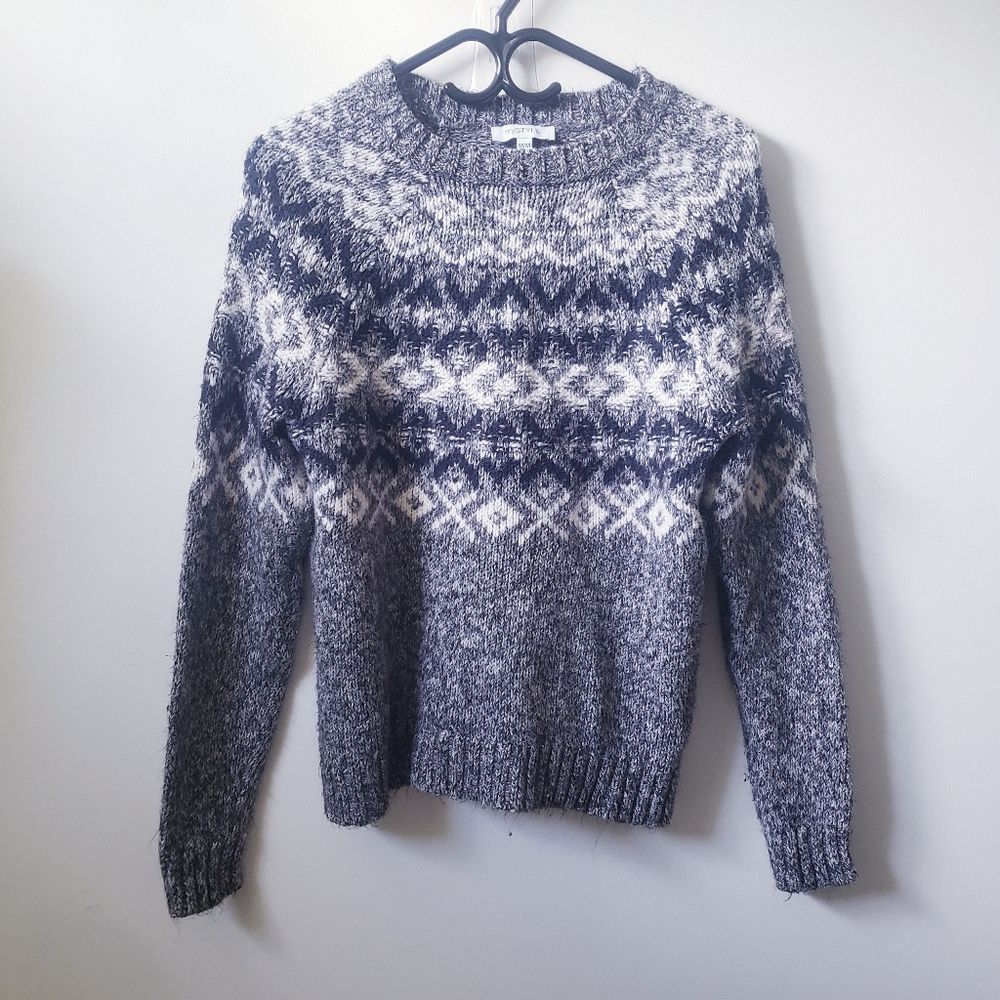 MyStyle Grey&White Bohemian Sweater
